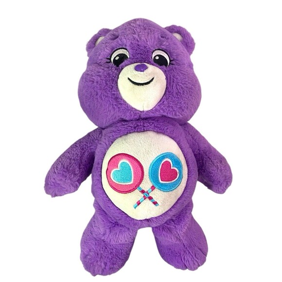 Care Bears Share Bear Purple 14” Plush Stuffed Animal Soft 2020 Basic Fun - Picture 6 of 11